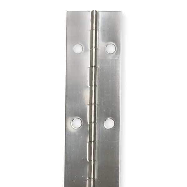 Zoro Select Piano Hinge, Stainless Steel, Full Surface Mounting, 5/8 in Leaf W x 36 in Leaf H, Stainless steel - 1CAK5