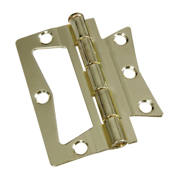 National Mfg Sales 3 in. Steel Brass Surface-Mounted Hinge, 2PK - 5701719