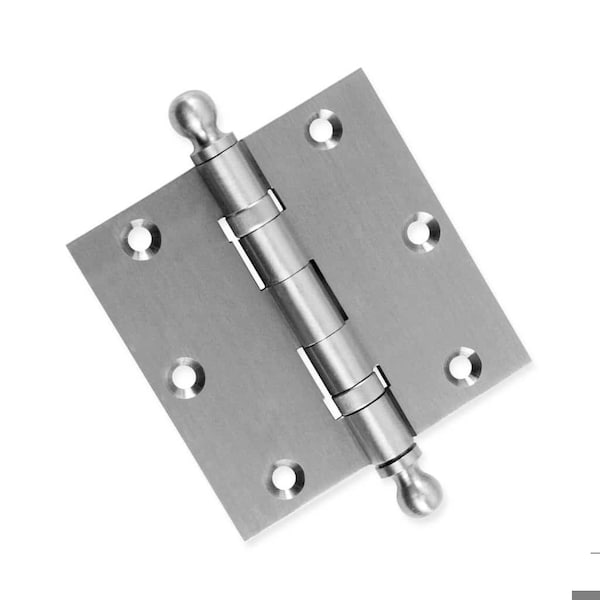 Embassy 3-1/2 x 3-1/2 Solid Brass Hinge, Satin Nickel Finish with Ball Tips - 3535BBUS15B-1