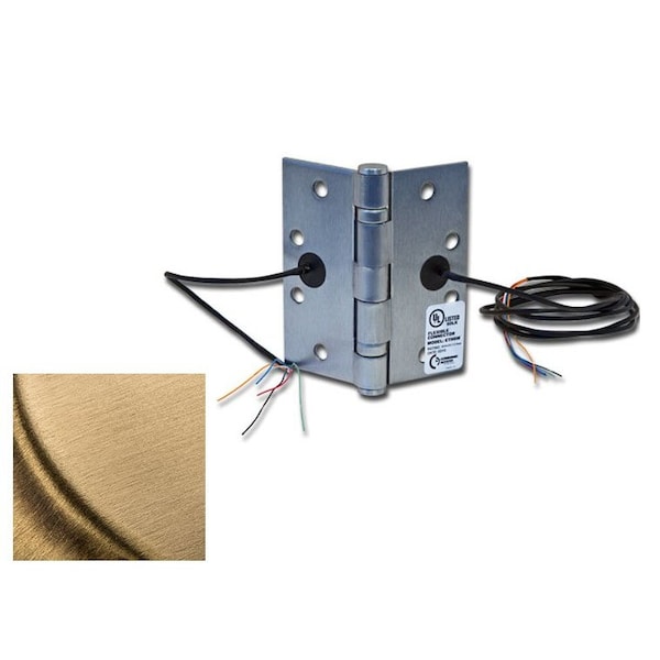 Command Access 4-1/2" x 4-1/2" Electric 4 Wire BB1279 Steel Base Hinge US4 Satin Brass Finish - ETH4W4545606BB79