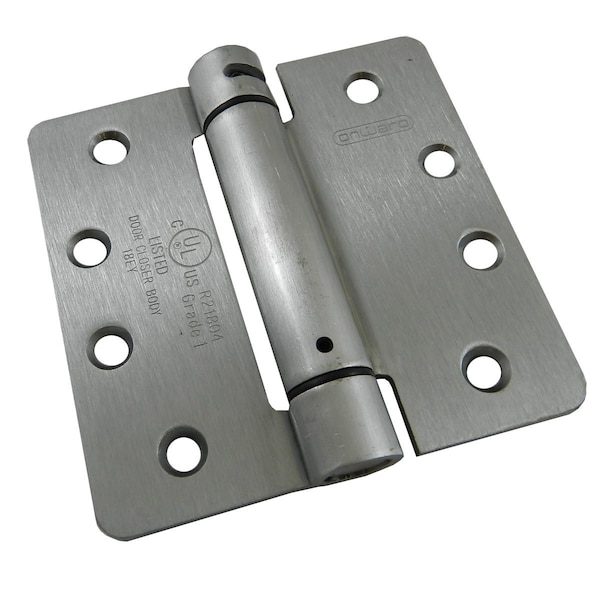 Richelieu 4inch 102 mm Full Mortise Adjustable Spring Hinge, Brushed Chrome - 52822BCB1