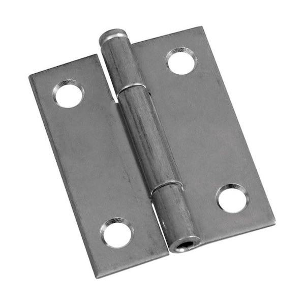 National Mfg Sales 2 in. Steel Door Removable Pin Hinge, Zinc-Plated, 2PK - 5701636