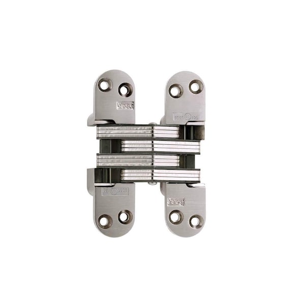 Richelieu 4 58inch 117 mm x 1 18inch 29 mm Full Mortise Concealed Hinge, Satin Nickel - 429218185