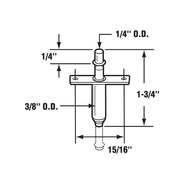 Prime-Line Door Pivot, Steel Mill, 2PK - N 6612