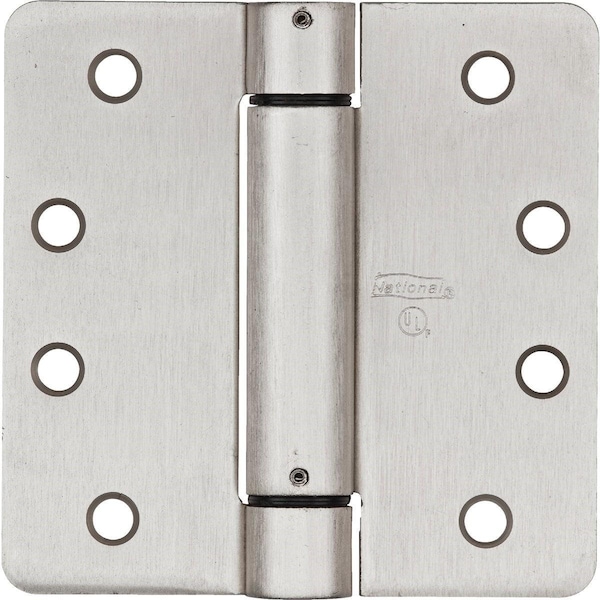 National 4 In. Satin Nickel 5/8 In. Radius Spring Door Hinge - N351023