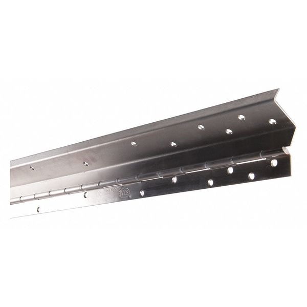 Ives Piano Hinge, Stainless Steel, Screw-On Mounting, 1 3/4 in Leaf W x 83 in Leaf H, Stainless Steel - 711HT US32D 83IN