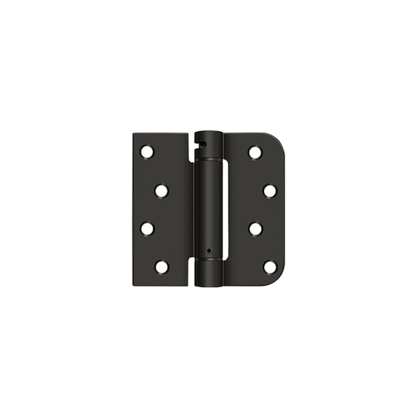 Deltana Right Hand 4 x 4 5/8 Radius by Square Spring Hinge; Oil Rubbed Bronze Finish - DSH4SR510B-RH