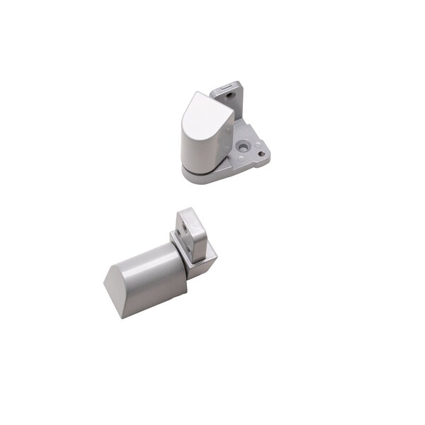 Global Door Controls Pitco Style 3/4 in. Right Hand Offset Door Pivot Hinge Set for Adams Rite Type Storefront Door in Aluminum - TH1114KM-RH-AL