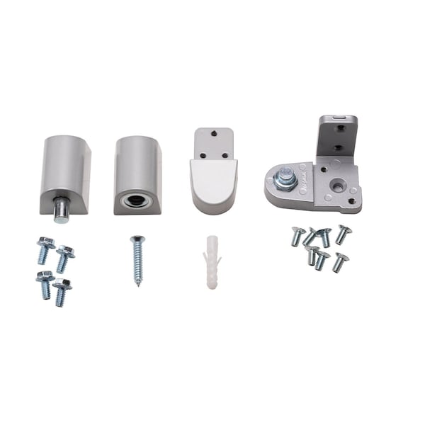 Global Door Controls Pitco Style 3/4 in. Right Hand Offset Door Pivot Hinge Set for Adams Rite Type Storefront Door in Aluminum - TH1114KM-RH-AL