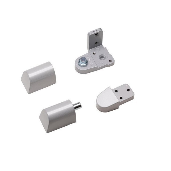 Global Door Controls Pitco Style 3/4 in. Right Hand Offset Door Pivot Hinge Set for Adams Rite Type Storefront Door in Aluminum - TH1114KM-RH-AL