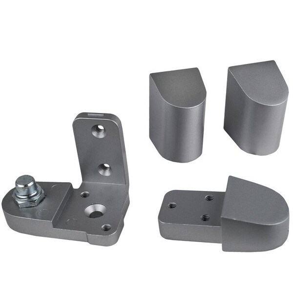 Global Door Controls Pitco Style 3/4 in. Right Hand Offset Door Pivot Hinge Set for Adams Rite Type Storefront Door in Aluminum - TH1114KM-RH-AL