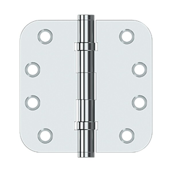 Deltana 4 x 4 x 5/8 Radius Ball Bearing Hinge; Bright Chrome Finish - DSB4R5B26