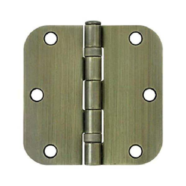 Patioplus 3.5 x 3.5 x 0.62 in. Radius Hinge Ball Bearing Steel, Antique Brass - PA843335