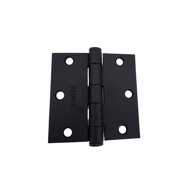 Emtek Pair of 3-1/2 in x 3-1/2 in Square Steel Heavy Duty Hinges Flat Black Finish - 92013US19