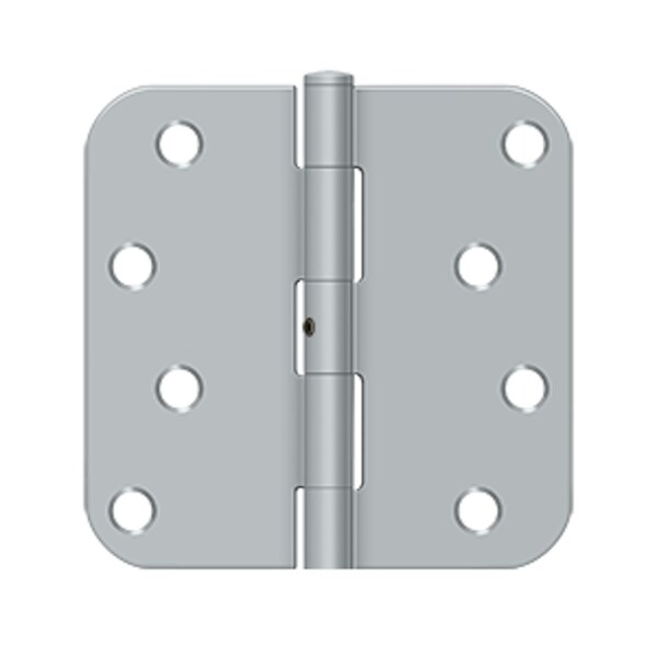 Deltana 4 x 4 x 5/8 Radius Hinge; Non Removable Pin Satin Chrome Finish - S44R5N26D