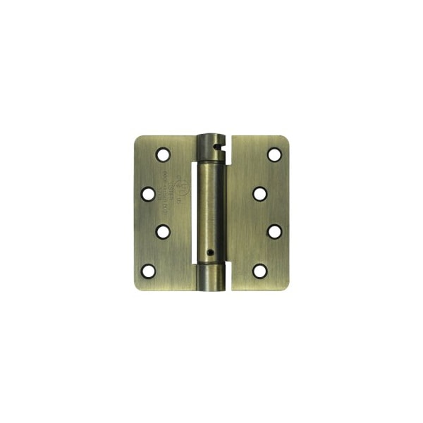 Deltana DSH4R45 Spring Hinge Antique Brass, 10PK - DSH4R45-XCP10