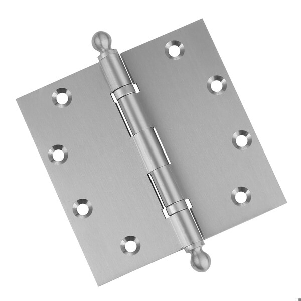 Embassy 5 x 5 Solid Brass Ball Bearing Hinge, Satin Nickel Finish Ball Tips - 5050BBUS15B-1