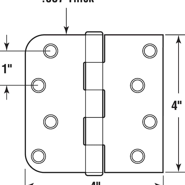 Prime-Line Door Hinge Commercial UL Adjust Self-Close, 4 in. w/ Square & 5/8 in. Corners, Matte Black 3 Pack - U 1151283