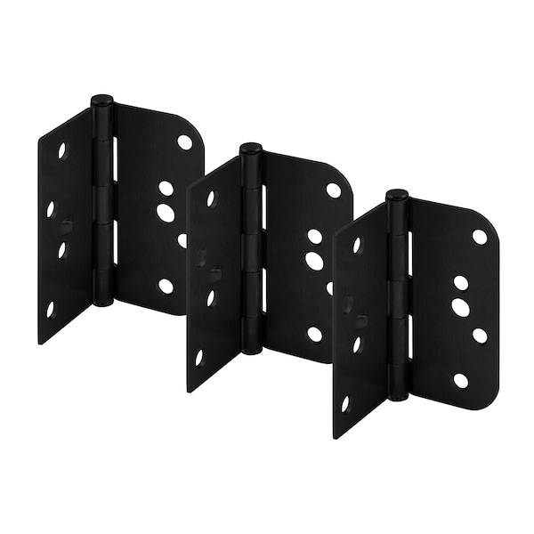Prime-Line Door Hinge Commercial UL Adjust Self-Close, 4 in. w/ Square & 5/8 in. Corners, Matte Black 3 Pack - U 1151283
