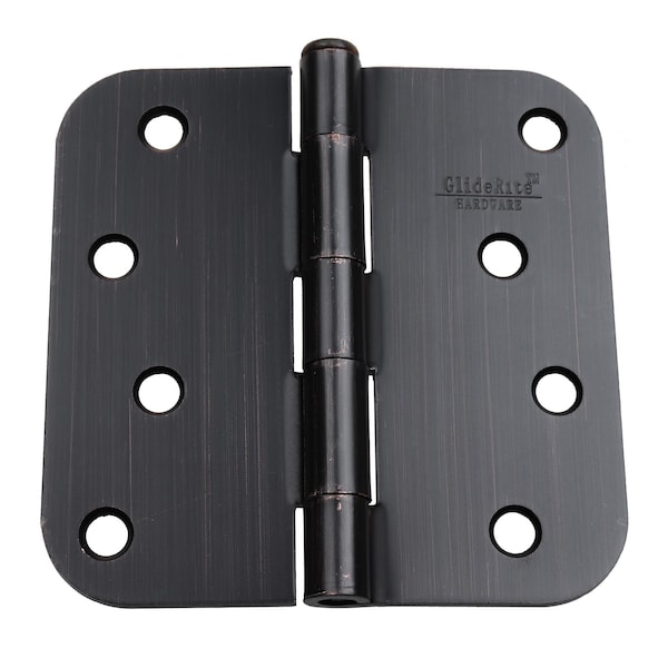 Gliderite Hardware 4 in. Oil Rubbed Bronze Door Hinge with 5/8 in. Corner Radius - 4058-ORB, 30PK - 4058-ORB-30