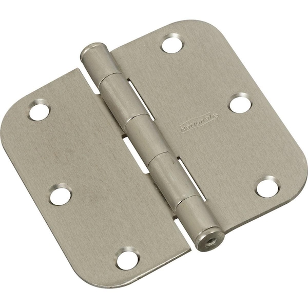 National 3-1/2 In. x 5/8 In. Radius Satin Nickel Door Hinge - N830242