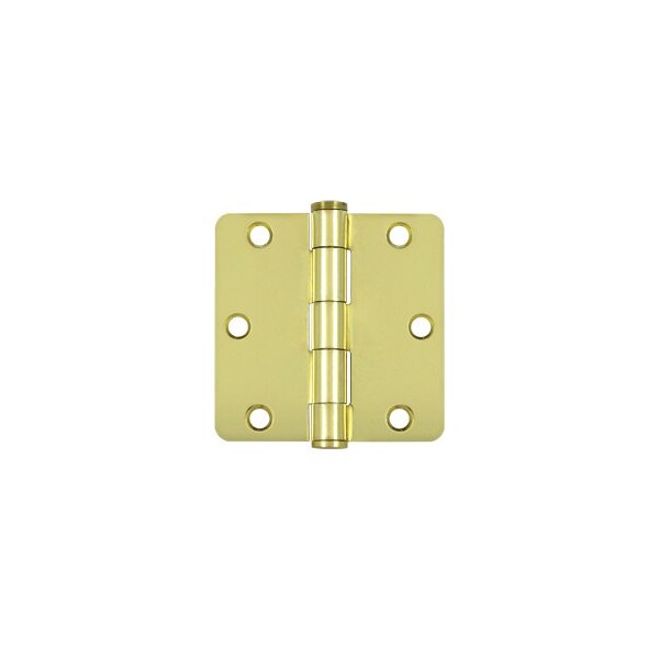 Deltana S35R4HD3 HD 1/4 Radius Hinges Polished Brass, 10PK - S35R4HD3-XCP10