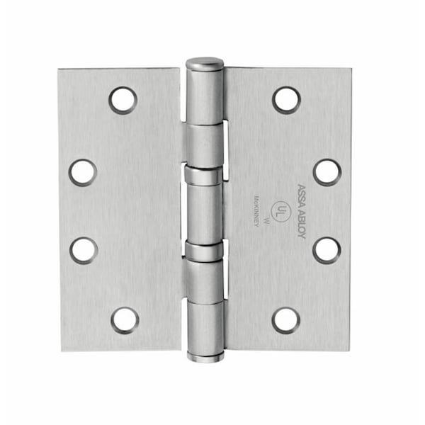 Pipers Pit 4 x 4 in. Square Corner Standard Weight 5 Knuckle Ball Bearing Hinge, No.55571 Satin Chrome - PI1628672
