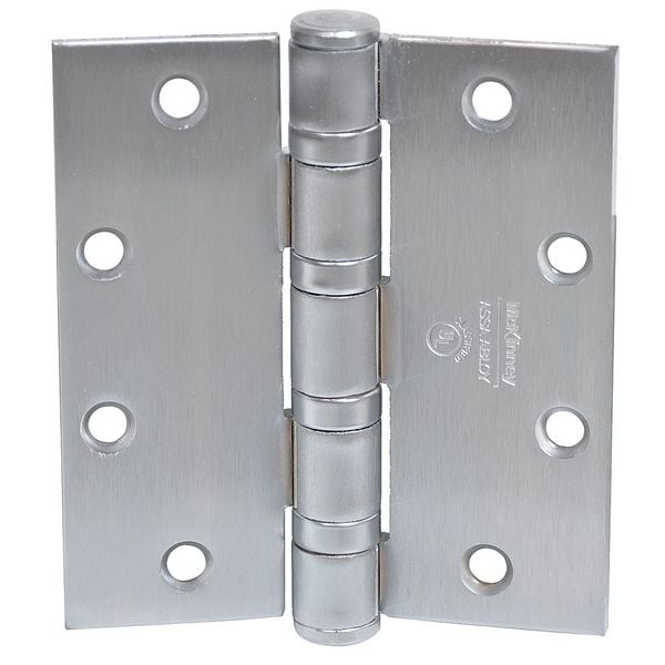 Mckinney Door and Butt Hinge, Steel, Full Mortise Mounting, 2 1/4 in Leaf W x 5 in Leaf H, Dull Chrome - T4A3786 HD BB 5" X 4 1/2