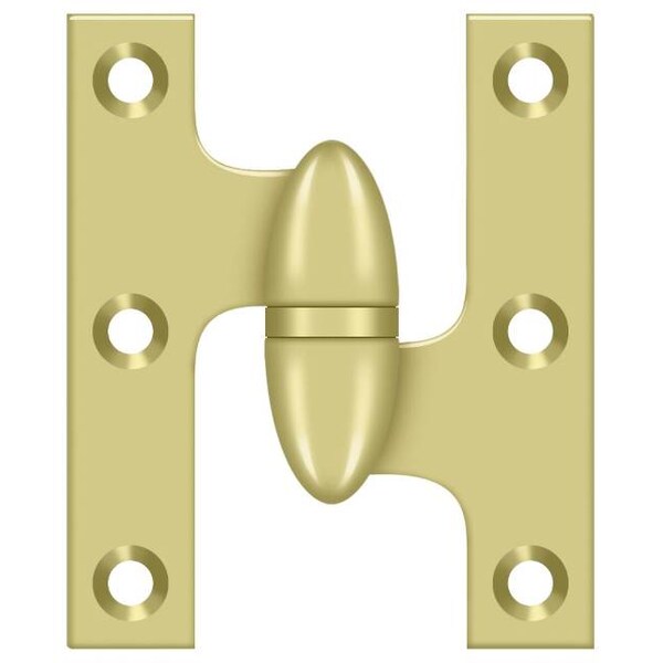 Deltana Bright Brass Door and Butt Hinge - OK2520U3-R