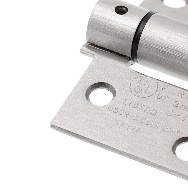 Prime-Line Door Hinge Commercial UL Adjust Self-Close, 3-1/2 in. with Sq. Corners, Satin Nickel 3 Pack - U 1158253