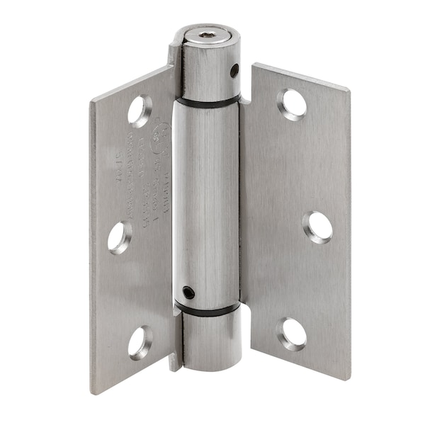 Prime-Line Door Hinge Commercial UL Adjust Self-Close, 3-1/2 in. with Sq. Corners, Satin Nickel 3 Pack - U 1158253