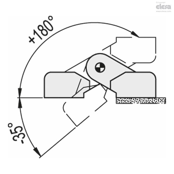 Elesa Hinges with slotted holes of adjustment, CFA.65-SL-HV - CFA-SL