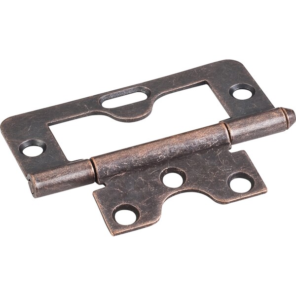 Hardware Resources Dark Antique Copper Machined 3" Swaged Loose Pin Non-Mortise Hinge with 1 Slot - 9805DACM