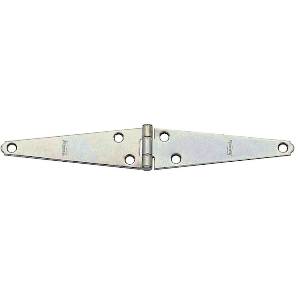 National Hardware Strap Hinge, 1-5/8 in W Frame Leaf, 0.073 in Thick Leaf, Steel, Zinc - N127-639