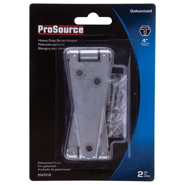 Prosource Strap Hinge, 2 mm Thick Leaf, Steel, 180 Range of Motion - HSH-G04-C2PS
