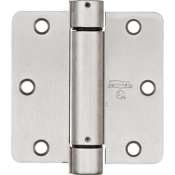 National 3.5 In. Satin Nickel 1/4 In. Radius Spring Door Hinge - N350835