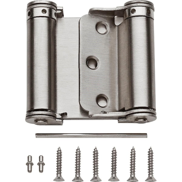 National 3 In. Satin Nickel Double-Acting Spring Door Hinge - N100051
