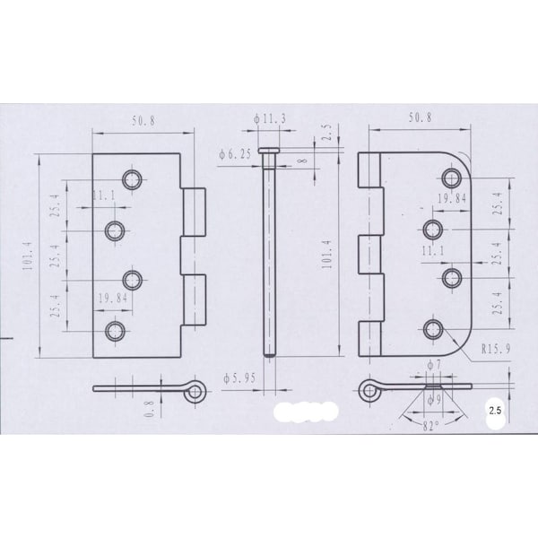 Richelieu 4inch 102 mm Full Mortise Combination Butt Hinge, Antique Brass - 81822ABB