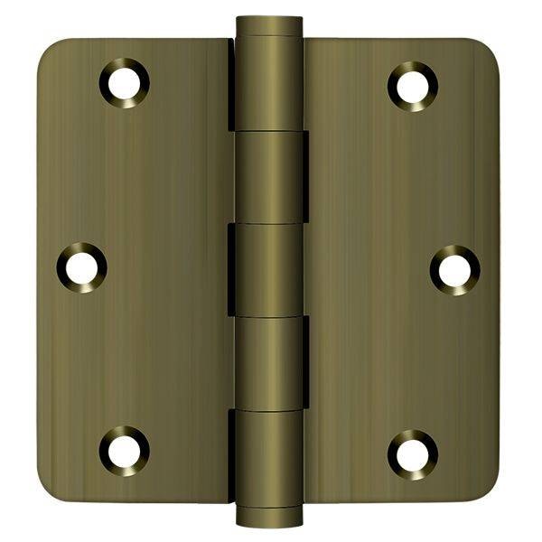 Deltana Antique Brass Radius Hinge, Holes per Leaf: 3 - DSB35R45-R