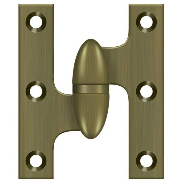 Deltana Antique Brass Knuckle Hinge, Holes per Leaf: 3 - OK2520U5-L