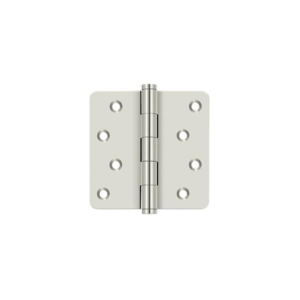 Deltana 4 x 4 x 1/4 Radius Hinge / Zig-Zag; Bright Nickel Finish - DSB4R414-RZ