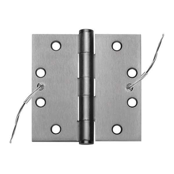 Best Electrified Hinge, Steel, Full Mortise Mounting, 4 in Leaf W x 4 1/2 in Leaf H, Satin Chrome - CEFBB179-5445X4DOORHINGE26DSTL