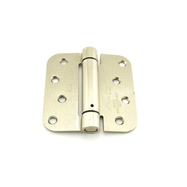 Hager Hager 1752415 4 x 4 x 0.62 in. Radius Corner Steel Full Mortise Residential Spring Hinge; Satin Nickel - 1752415