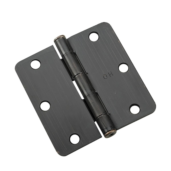 Richelieu 2Pack 3 12inch 89 mm Full Mortise Butt Hinge  14 Radius, OilRubbed Bronze - 2821ORBB