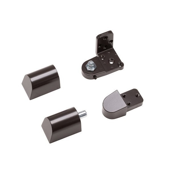 Global Door Controls Pitco Style 3/4 in. Left Hand Offset Door Pivot Hinge Set for Adams Rite Type Storefront Door in Duronodic - TH1114KM-LH-DU