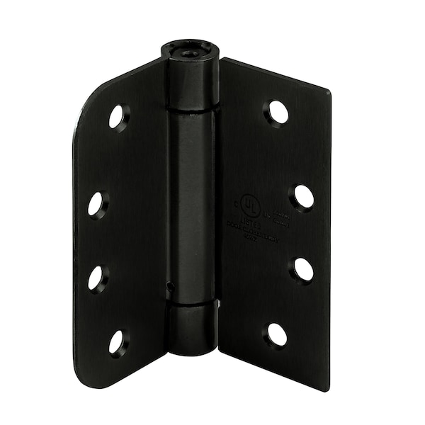 Prime-Line Door Hinge Commercial UL Adjust Self-Close, 4 in. w/ Square & 5/8 in. Corners, Matte Black 3 Pack - U 1159383