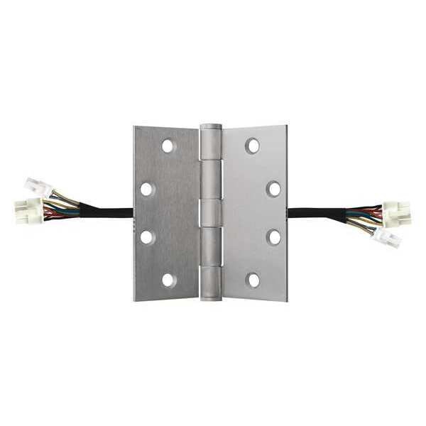 Best Electrified Hinge, Steel, Full Mortise Mounting, 4 1/2 in Leaf W x 4 1/2 in Leaf H, Satin Chrome - CECB179-12C45X45US26DQUICKCONNECT
