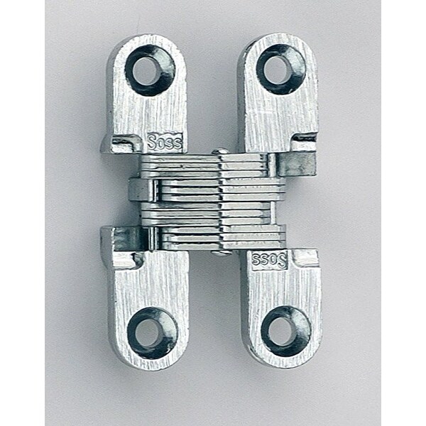 Universal Industrial Soss 3/8" to 1-11/16" Light Duty Invisible Hinge for 1/2" to 5/8" Doors Satin Chrome Finish PR - 101CUS26D