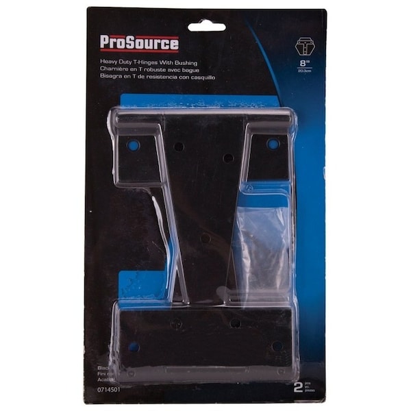 Prosource T-Hinge, Steel, Black, Fixed Pin, 180 deg Range of Motion, 120 Pair lb - HTH-B08-C2PS