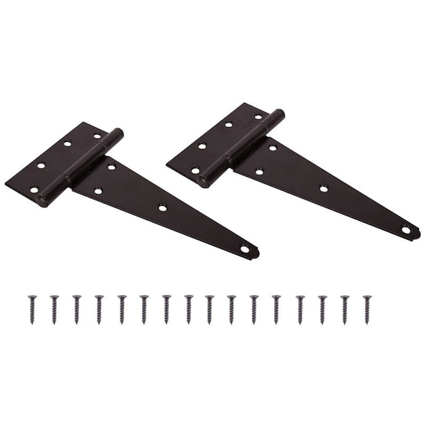 Prosource T-Hinge, Steel, Black, Fixed Pin, 180 deg Range of Motion, 120 Pair lb - HTH-B08-C2PS